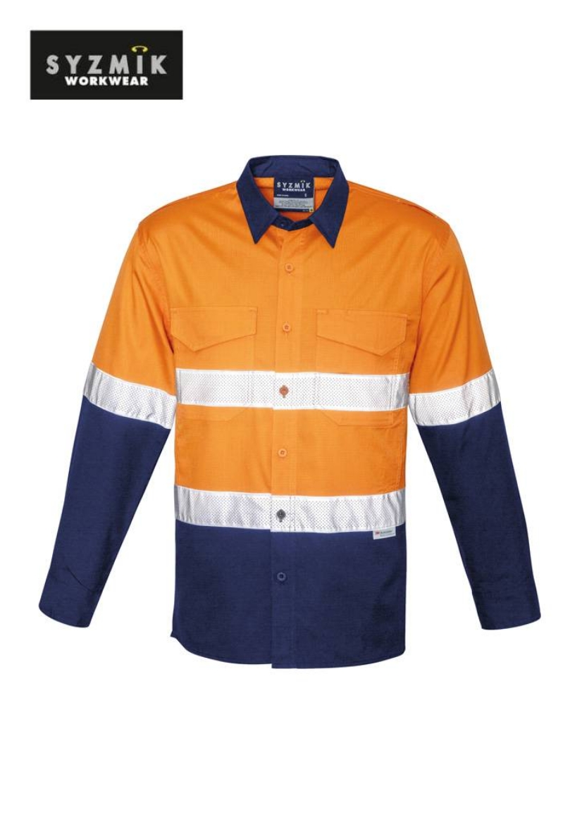 Picture of Syzmik, Mens Rugged Cooling Taped Hi Vis Spliced Shirt